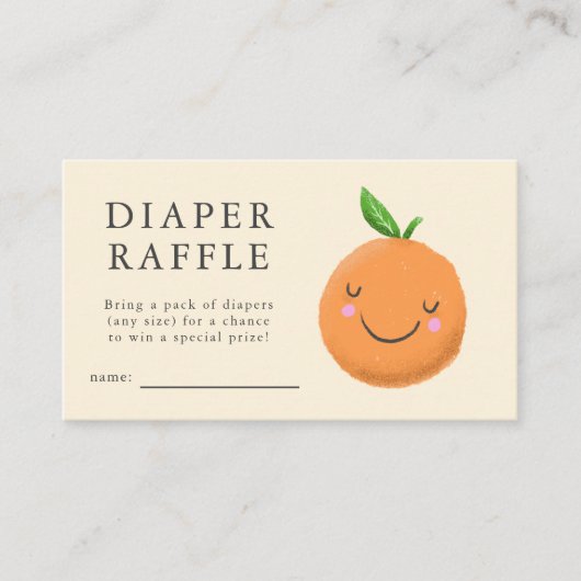 Kleine Cutie Geel Baby shower Luier Raffle Informatiekaartje (Voorkant)