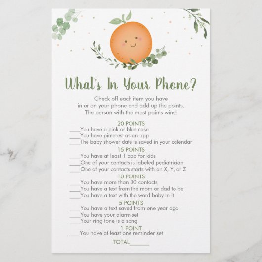 Kleine Cutie Greenery Wat zit er in je telefoonspe (Voorkant)