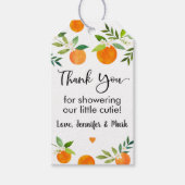 Kleine Cutie Groen Bloemen Baby shower Cadeaulabel (Voorkant)