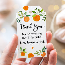 Kleine Cutie Groen Bloemen Baby shower Cadeaulabel