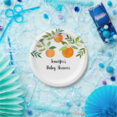 Kleine Cutie Groen Bloemen Baby shower Papieren Bordje (Feest)