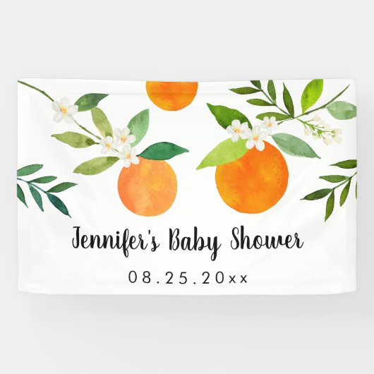 Kleine Cutie Groen Bloemen Baby shower Spandoek (Horizontaal)