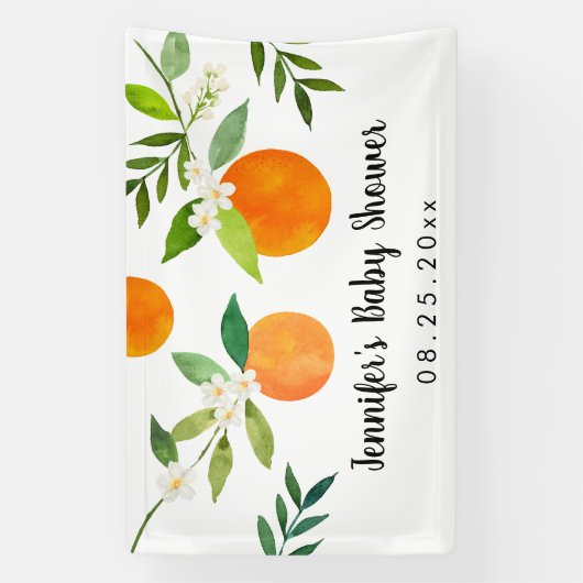 Kleine Cutie Groen Bloemen Baby shower Spandoek (Verticaal)