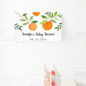Kleine Cutie Groen Bloemen Baby shower Spandoek (Insitu)