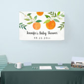 Kleine Cutie Groen Bloemen Baby shower Spandoek (Beurs)