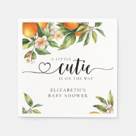 Kleine Cutie Groen Sinaasappel Baby shower Servet