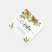 Kleine Cutie Groen Sinaasappel Baby shower Servet (Hoek)