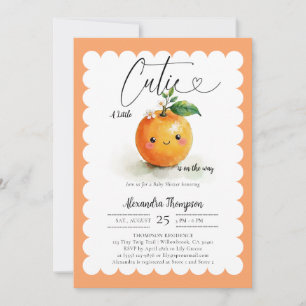 Kleine Cutie Heart Oranje Bloemrijke Babyfeest Uit Kaart