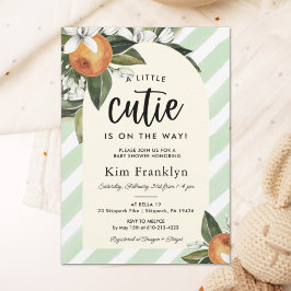 Kleine Cutie is onderweg Oranje Baby shower Invi Kaart