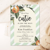 Kleine Cutie is onderweg Oranje Baby shower Invi Kaart