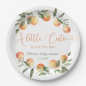 Kleine cutie is op de weg baby shower papieren bordje (Voorkant)