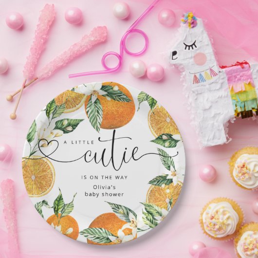 Kleine cutie is op de weg baby shower papieren bordje (Feest)