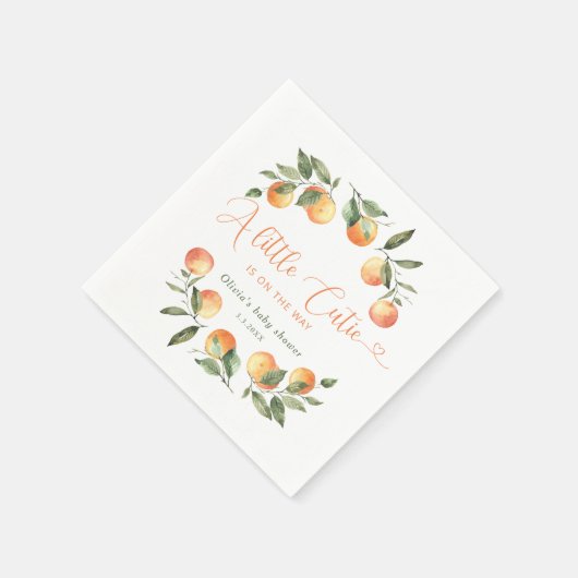 Kleine cutie is op de weg baby shower servet (Hoek)