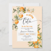 Kleine cutie is op de weg citrus baby shower kaart (Voorkant)