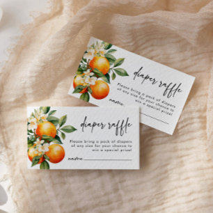 Kleine Cutie Luier Raffle Insert Sinaasappel Citru Informatiekaartje