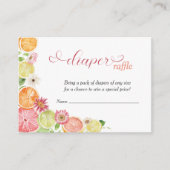 Kleine Cutie Luier Raffle Oranje Baby shower Informatiekaartje (Voorkant)