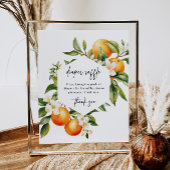 Kleine Cutie Luier Raffle Teken Citrus Baby shower Poster