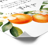 Kleine Cutie Luier Raffle Teken Citrus Baby shower Poster (Hoek)