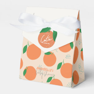 Kleine Cutie Modern Oranje Baby shower Bedankdoosjes
