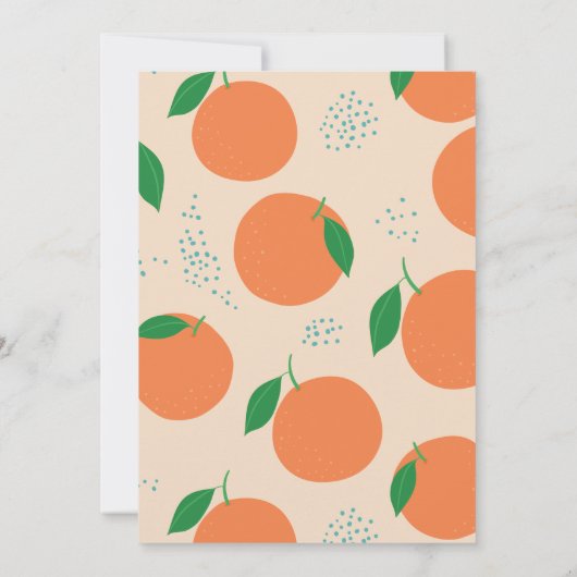 Kleine Cutie Modern Oranje Baby shower Kaart (Achterkant)