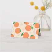 Kleine Cutie Modern Oranje Baby shower Plaatskaartje (Achterkant)