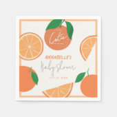 Kleine Cutie Modern Oranje Baby shower Servet (Voorkant)