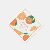 Kleine Cutie Modern Oranje Baby shower Servet (Hoek)