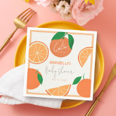 Kleine Cutie Modern Oranje Baby shower Servet