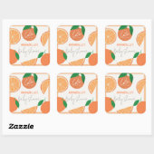 Kleine Cutie Modern Oranje Baby shower Vierkante Sticker (Vel)