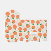 Kleine Cutie Modern Sinaasappel Verjaardag Bedankdoosjes (Uitgevouwen)