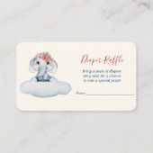 Kleine Cutie Olifant Luier Raffle Informatiekaartje (Voorkant)