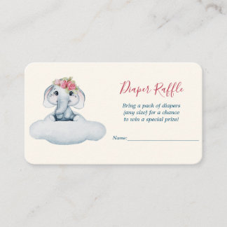Kleine Cutie Olifant Luier Raffle Informatiekaartje