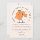 Kleine Cutie Onderweg | SCHATTIGE ORANJE BABY SHOW Bedankkaart (Voorkant)