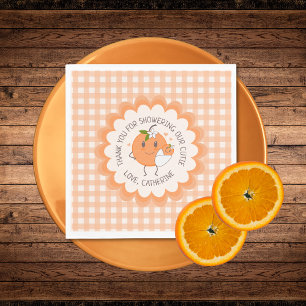Kleine Cutie Onderweg   SCHATTIGE ORANJE BABY SHOW Servet