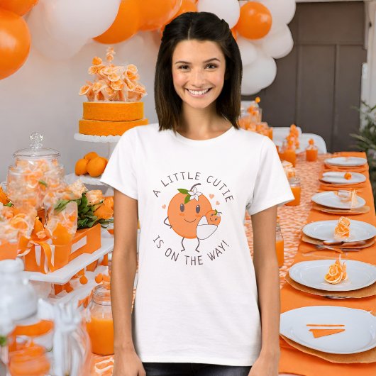 Kleine Cutie Onderweg | SCHATTIGE ORANJE BABY SHOW T-shirt