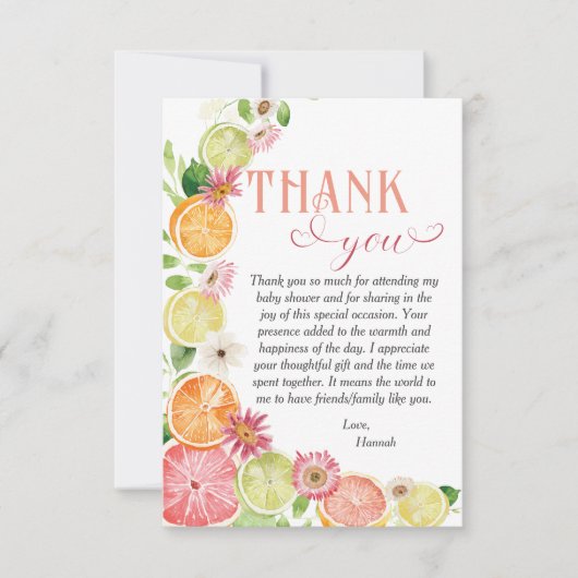 Kleine Cutie op de Weg Baby shower Bedankkaart (Voorkant)