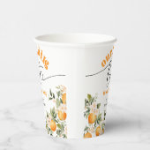 Kleine cutie op de weg baby shower sinaasappels papieren bekers (Rechts)