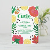 Kleine cutie op de weg Citrus baby shower I Kaart (Staand voorkant)
