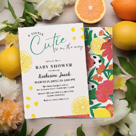 Kleine cutie op de weg Citrus baby shower Kaart