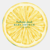 Kleine cutie op de weg Citrus baby shower Ronde Sticker (Voorkant)