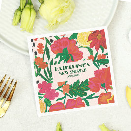 Kleine cutie op de weg Citrus baby shower Servet