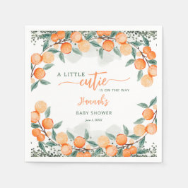 Kleine cutie op de weg Oranje Baby shower Servet