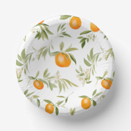 Kleine cutie op de weg Oranje citrus Baby shower Papieren Kommen