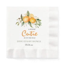 Kleine cutie op de weg Oranje citrus Baby shower