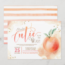 Kleine cutie op de weg perzik Baby shower