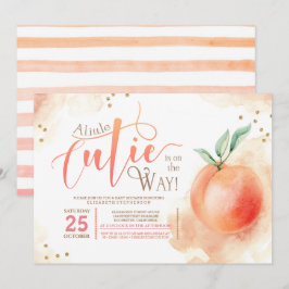 Kleine cutie op de weg perzik Baby shower Kaart