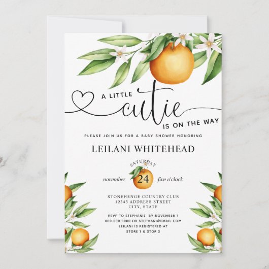 Kleine Cutie op weg naar Baby shower Kaart (Voorkant)