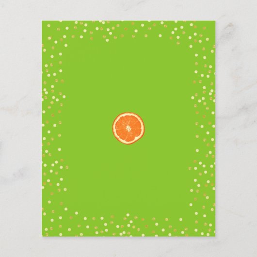 Kleine Cutie op Weg Oranje Baby shower Uitnodiging (Achterkant)