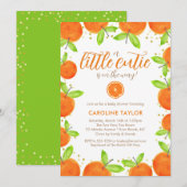 Kleine Cutie op Weg Sinaasappel Clementine Baby sh Kaart (Voorkant / Achterkant)