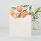 Kleine cutie oranje baby shower blanco uitnodiging (Staand voorkant)